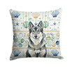 Norwegian Elkhound Coastal Sea Glass Throw Pillow 18" x 18" product image at NuMercy
