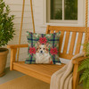 Tan Icelandic Sheepdog Christmas Poinsettias Throw Pillow 18" x 18" product image at NuMercy 3