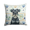 Standard Schnauzer Coastal Sea Glass Throw Pillow 18" x 18" product image at NuMercy