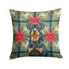 Rottweiler Christmas Poinsettias Throw Pillow 18" x 18" product image at NuMercy