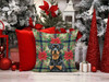 Rottweiler Christmas Poinsettias Throw Pillow 18" x 18" product image at NuMercy 7