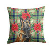 Belgian Tervuren Christmas Poinsettias Throw Pillow 18" x 18" product image at NuMercy