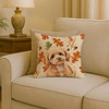 Toy Apricot Poodle Heirloom Fall Throw Pillow 18" x 18" product image at NuMercy 2