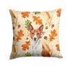 Red and White Basenji Heirloom Fall Throw Pillow 18" x 18" product image at NuMercy