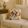 Brindle and White English Bulldog Heirloom Fall Throw Pillow 18" x 18" product image at NuMercy 2