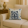 Blue Chow Chow Coastal Sea Glass Throw Pillow 18" x 18" product image at NuMercy 2