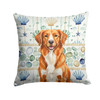 Orange Nova Scotia Duck Tolling Retriever Coastal Sea Glass Throw Pillow 18" x 18" product image at NuMercy