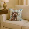Brown Portuguese Water Dog Coastal Sea Glass Throw Pillow 18" x 18" product image at NuMercy 2