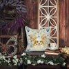 Lemon and White Papillon Coastal Sea Glass Throw Pillow 18" x 18" product image at NuMercy 5