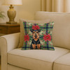 Airedale Terrier Christmas Poinsettias Throw Pillow 18" x 18" product image at NuMercy 2