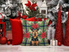 Airedale Terrier Christmas Poinsettias Throw Pillow 18" x 18" product image at NuMercy 7