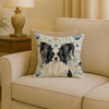 Black and White Papillon Coastal Sea Glass Throw Pillow 18" x 18" product image at NuMercy 2
