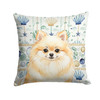 Cream Pomeranian Coastal Sea Glass Throw Pillow 18" x 18" product image at NuMercy