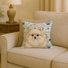 Cream Pomeranian Coastal Sea Glass Throw Pillow 18" x 18" product image at NuMercy 2