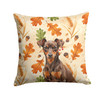 Chocolate and Rust Miniature Pinscher Min Pin Heirloom Fall Throw Pillow 18" x 18" product image at NuMercy