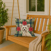 Powderpuff Chinese Crested Christmas Poinsettias Throw Pillow 18" x 18" product image at NuMercy 3