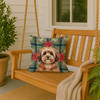 Sable Havanese Christmas Poinsettias Throw Pillow 18" x 18" product image at NuMercy 3