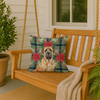 Fawn English Mastiff Christmas Poinsettias Throw Pillow 18" x 18" product image at NuMercy 3