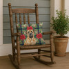 Fawn English Mastiff Christmas Poinsettias Throw Pillow 18" x 18" product image at NuMercy 4