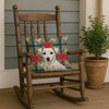 White Jack Russell Terrier Christmas Poinsettias Throw Pillow 18" x 18" product image at NuMercy 4