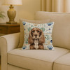 Chocolate Cocker Spaniel Coastal Sea Glass Throw Pillow 18" x 18" product image at NuMercy 2