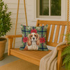 Blenheim Cavalier Spaniel Christmas Poinsettias Throw Pillow 18" x 18" product image at NuMercy 3