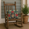 Black and Tan English Toy Spaniel Christmas Poinsettias Throw Pillow 18" x 18" product image at NuMercy 4