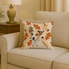 White and Tan Jack Russell Terrier Heirloom Fall Throw Pillow 18" x 18" product image at NuMercy 2