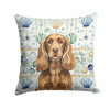 Liver English Cocker Spaniel Coastal Sea Glass Throw Pillow 18" x 18" product image at NuMercy