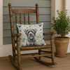 Gray Bouvier des Flandres Coastal Sea Glass Throw Pillow 18" x 18" product image at NuMercy 4