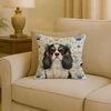 Tricolor Cavalier Spaniel Coastal Sea Glass Throw Pillow 18" x 18" product image at NuMercy 2