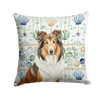 Sable Collie Coastal Sea Glass Throw Pillow 18" x 18" product image at NuMercy