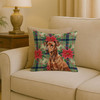 Red German Pinscher Christmas Poinsettias Throw Pillow 18" x 18" product image at NuMercy 2