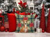 Red Italian Greyhound Christmas Poinsettias Throw Pillow 18" x 18" product image at NuMercy 7