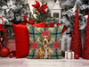 Wirehaired Pointing Griffon Christmas Poinsettias Throw Pillow 18" x 18" product image at NuMercy 7