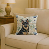Black and Tan German Shepherd Coastal Sea Glass Throw Pillow 18" x 18" product image at NuMercy 2