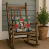 Liver Roan English Cocker Spaniel Christmas Poinsettias Throw Pillow 18" x 18" product image at NuMercy 4