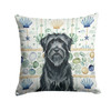 Black Briard Coastal Sea Glass Throw Pillow 18" x 18" product image at NuMercy