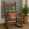 Red Cardigan Welsh Corgi Christmas Poinsettias Throw Pillow 18" x 18" product image at NuMercy 4