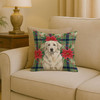 White Great Pyrenees Christmas Poinsettias Throw Pillow 18" x 18" product image at NuMercy 2