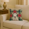 White Bull Terrier Christmas Poinsettias Throw Pillow 18" x 18" product image at NuMercy 2