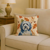 Blue and White Old English Sheepdog Heirloom Fall Throw Pillow 18" x 18" product image at NuMercy 2