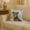 Black and Tan Lakeland Terrier Coastal Sea Glass Throw Pillow 18" x 18" product image at NuMercy 2