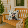 Black and Tan Lakeland Terrier Coastal Sea Glass Throw Pillow 18" x 18" product image at NuMercy 3