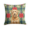 Tawny Briard Christmas Poinsettias Throw Pillow 18" x 18" product image at NuMercy