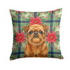 Belge Brussels Griffon Christmas Poinsettias Throw Pillow 18" x 18" product image at NuMercy