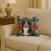 Bernese Mountain Dog Christmas Poinsettias Throw Pillow 18" x 18" product image at NuMercy 2