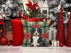 Bernese Mountain Dog Christmas Poinsettias Throw Pillow 18" x 18" product image at NuMercy 7