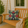 Black Whippet Christmas Poinsettias Throw Pillow 18" x 18" product image at NuMercy 3