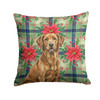 Chesapeake Bay Retriever Christmas Poinsettias Throw Pillow 18" x 18" product image at NuMercy